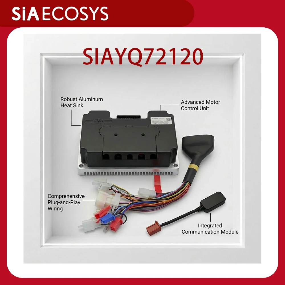 

SIAECOSYS SIAYQ72120 Electric Moped Motorcycle Controller 72V 120A Programmable with CAN Sine wave Controller