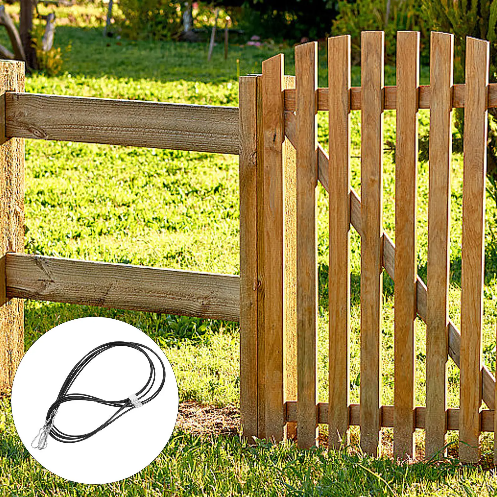 

5Pcs Stainless Steel Adjustable Gate Latch Cable Pulls Anti-Fall Security Rope for Wooden Metal Fences Outdoor Garden Gates