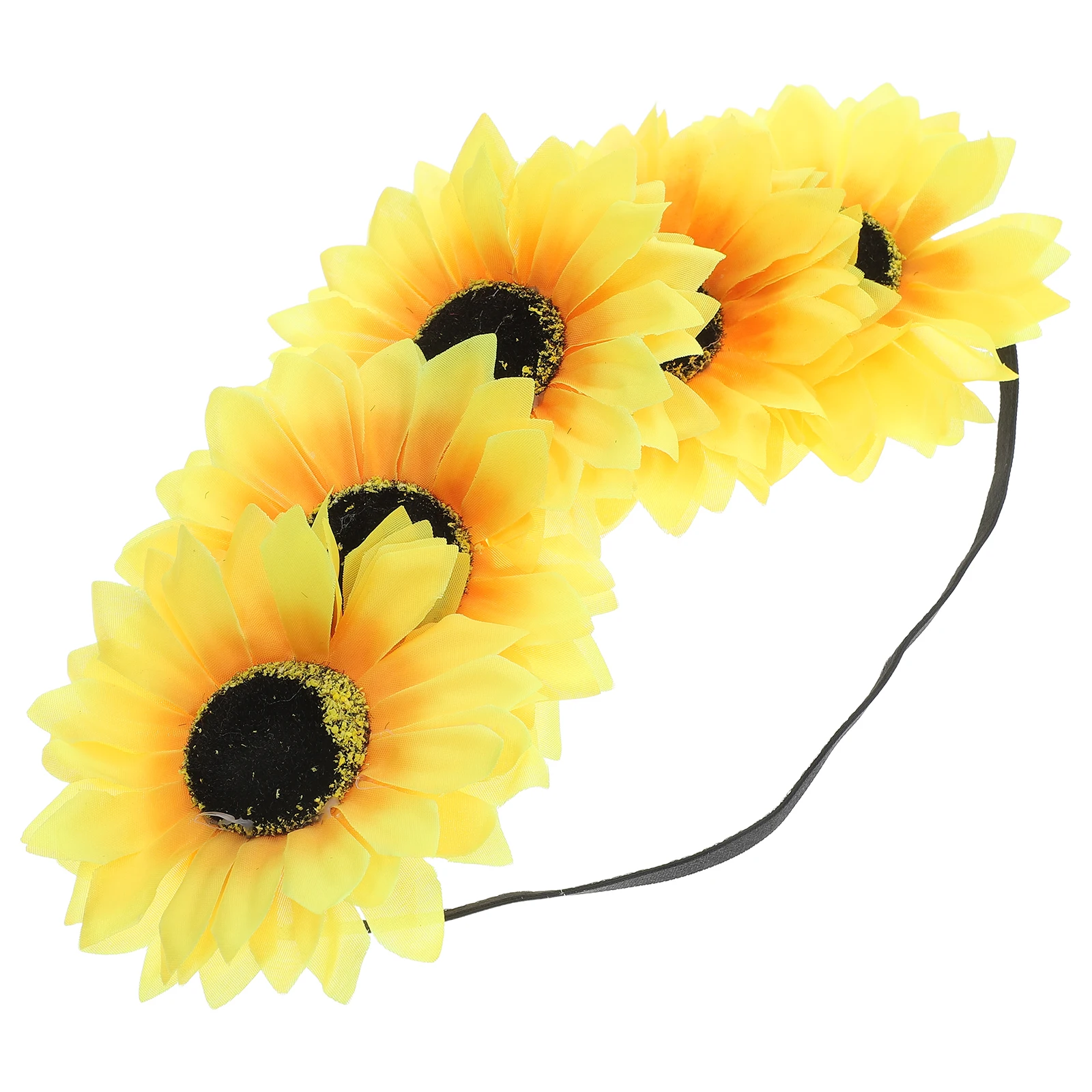 Faixa de cabelo de girassol simulada para mulheres, antiderrapante, elástica, para lavagem do rosto, festa, acessório esportivo