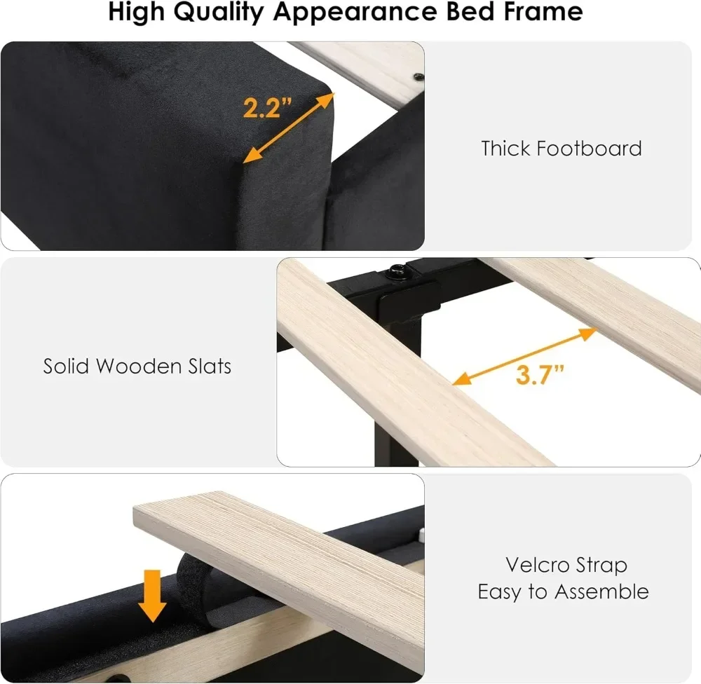 S6a3a8472b1914812b82fad4a1f3b736dv Queen Size Plush Velvet Bed Frame with Tufted Wingback Headboard