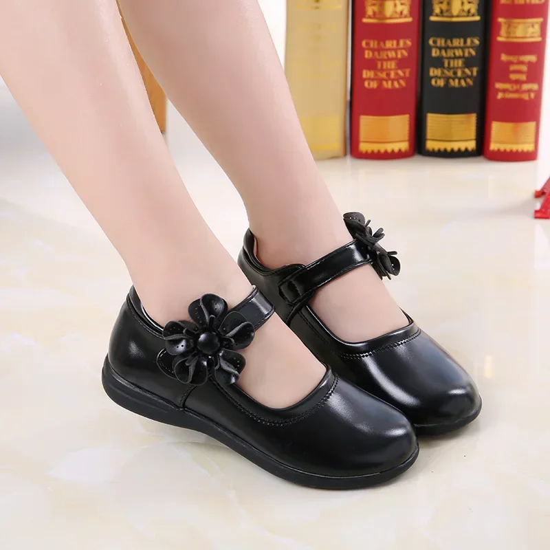 Baby Girls Princess Cute Kids Sandals Flower Elegant Leather Shoes Comfortable Thick Sole Catwalk Fashion Spring/summer Students