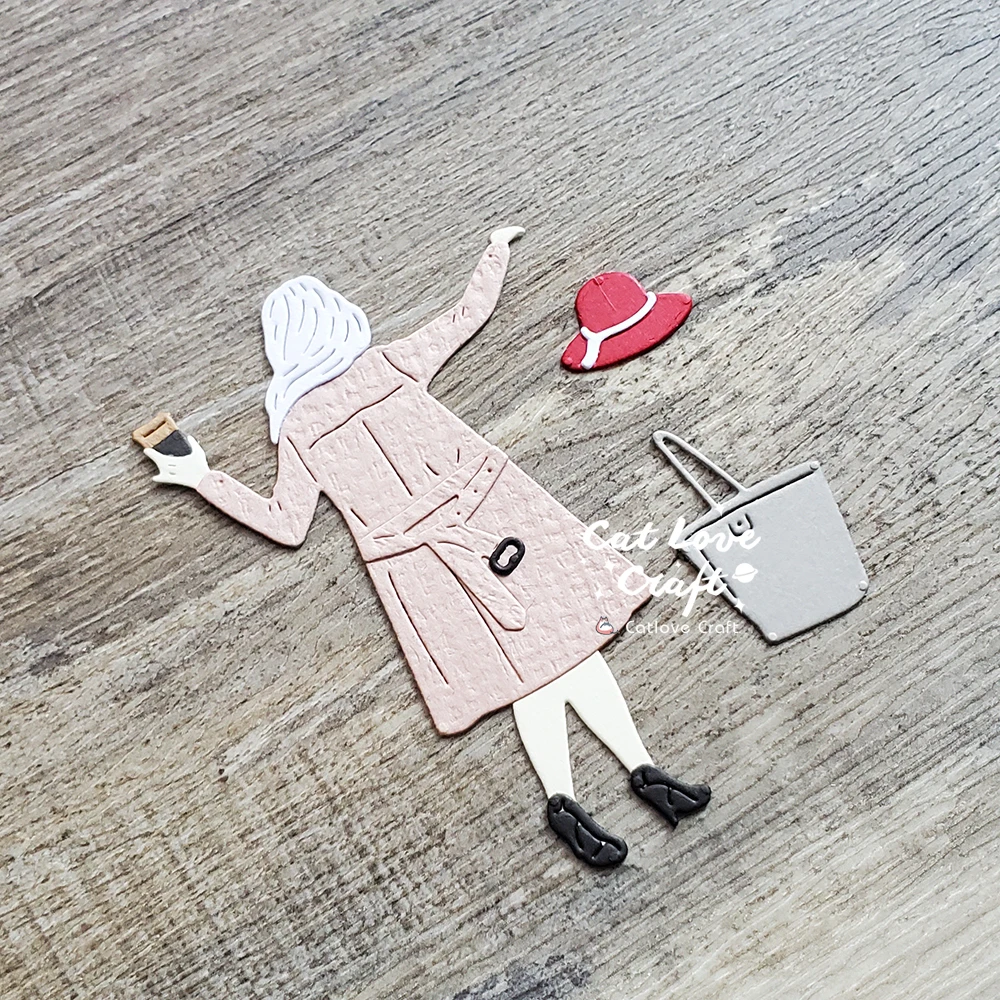 Catlove Windcoat Grandmother Metal Cutting Dies Scrapbooking Mold Stencil Die Cuts Card Making DIY Craft Embossing New Dies view 5