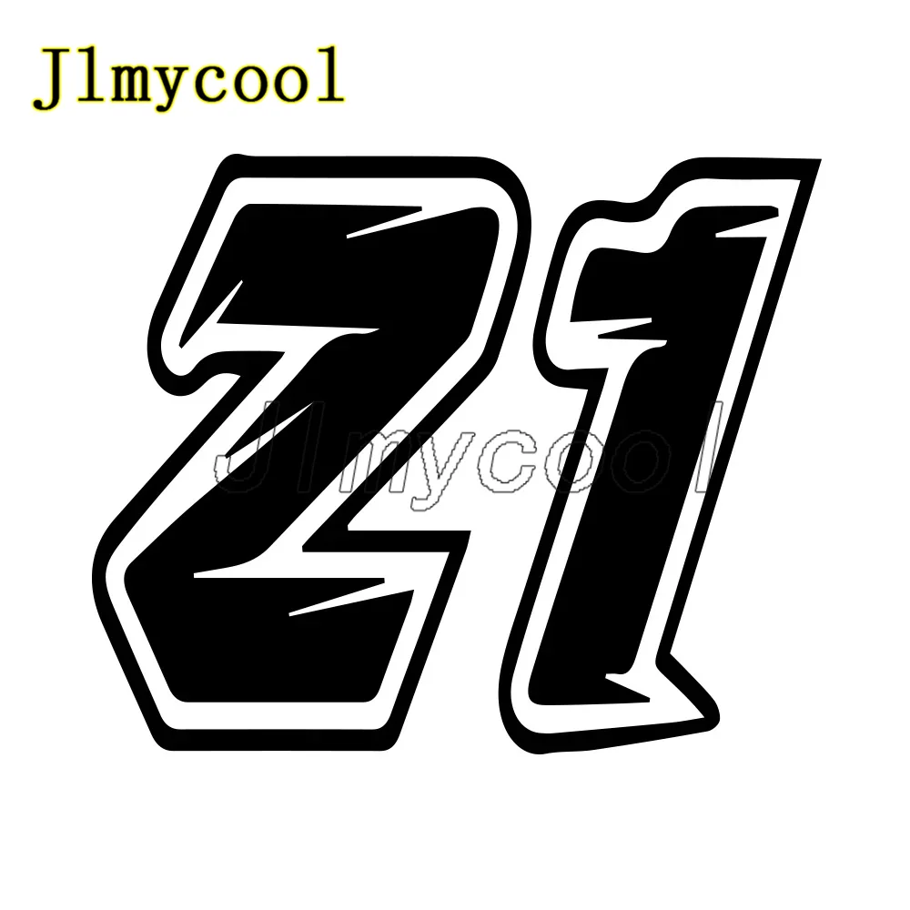 Funny Car Stickers 12X10 CM Number 21 helmet Vinyl 3D JDM Sticker Body Decoration on Auto Motorcycle  Decals