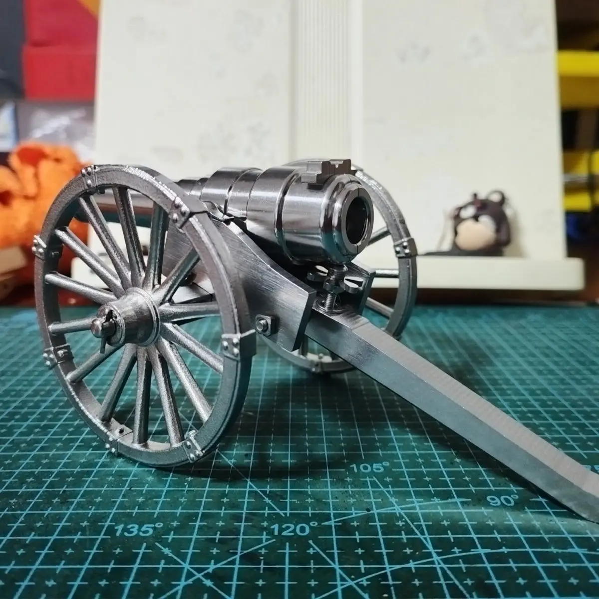Miniature 304 Stainless Steel Armstrong Field Gun Model, Metal Mini Cannon, Military Collectible, Home Decor Ornament