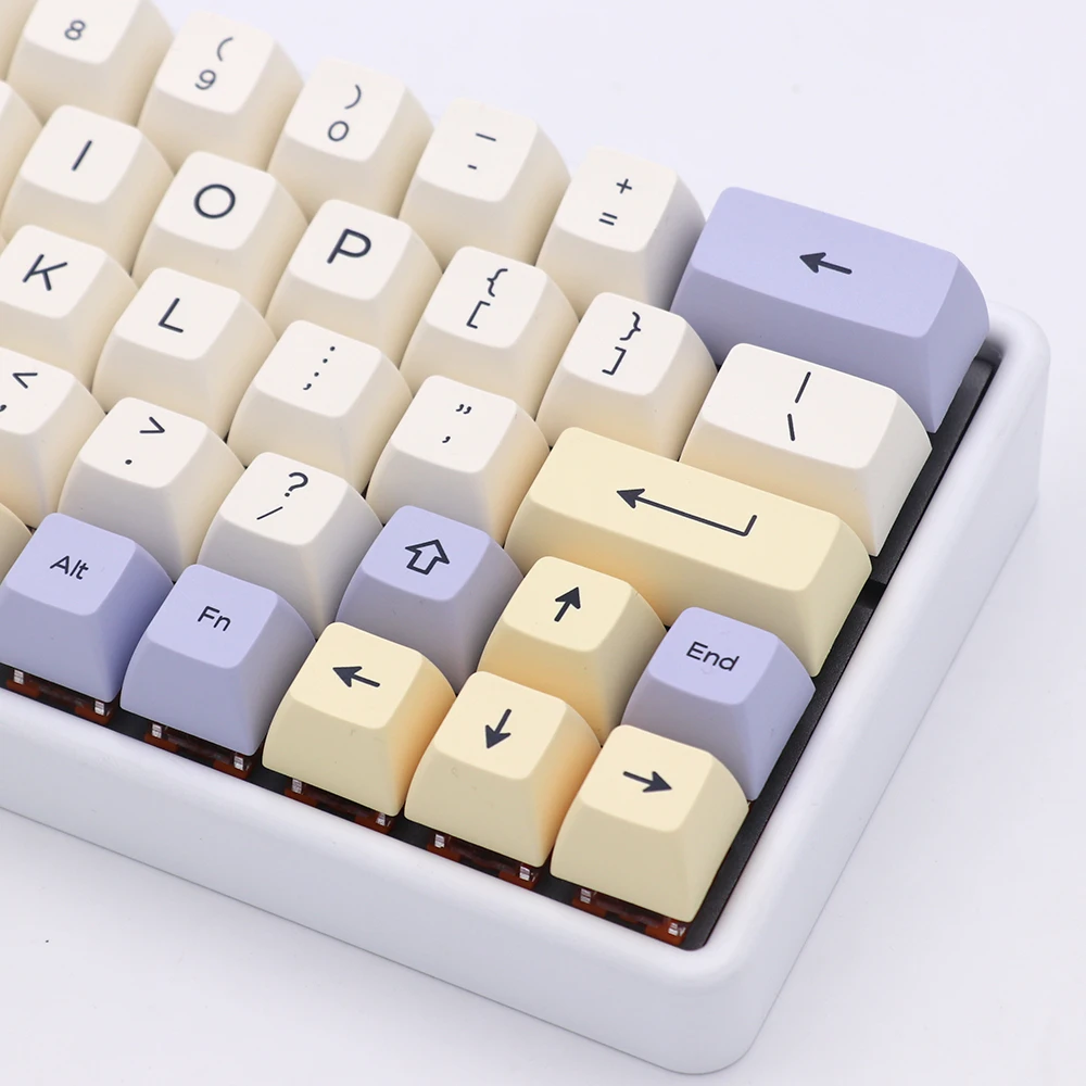 Keypro-Teclado mecánico con cable USB, accesorio minimalista con tema lavanda, perfil SA, PBT, Cherry MX, switch