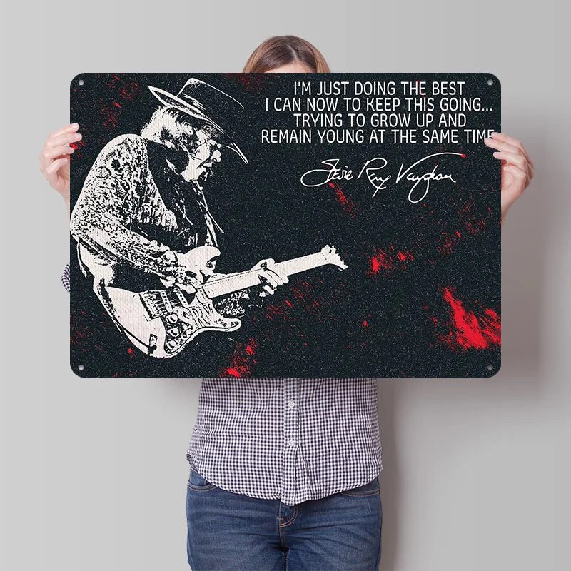Stevie Ray Vaughan Metal Poster Perfect Gift for Fans Lovers Customized Wall Art Metal Sign for Decoration Room Decor Luxury