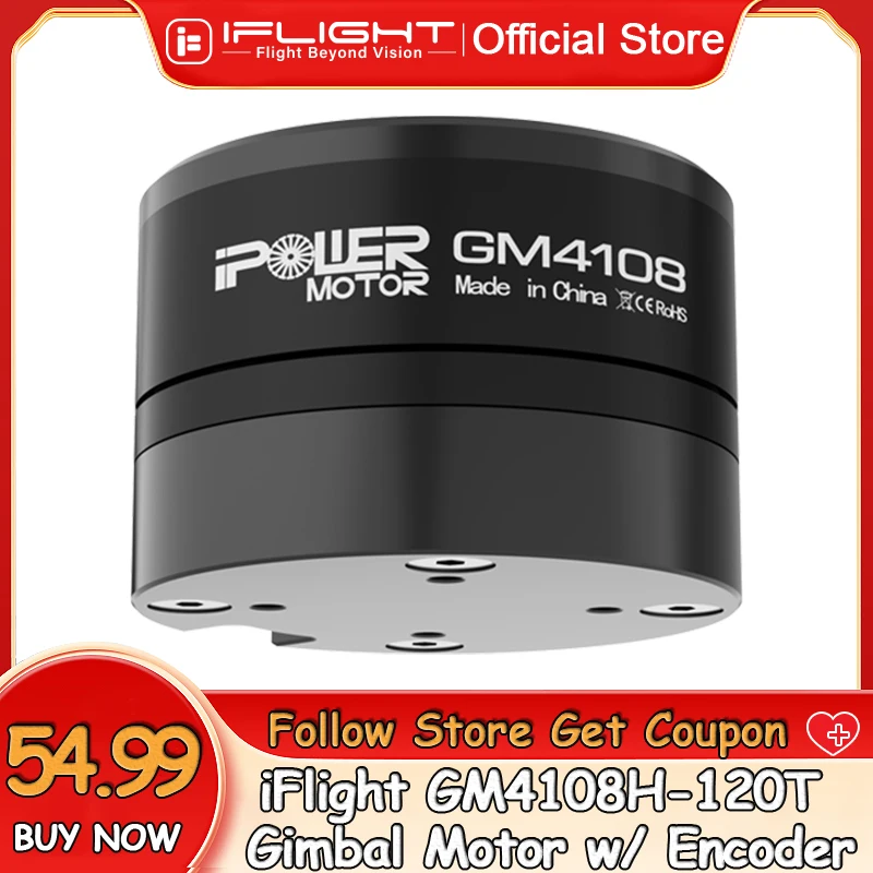 

iFlight iPower GM4108H-120T Карданный двигатель с кодировщиком AS5048A и алюминиевым корпусом для стабилизации камеры дрона FPV