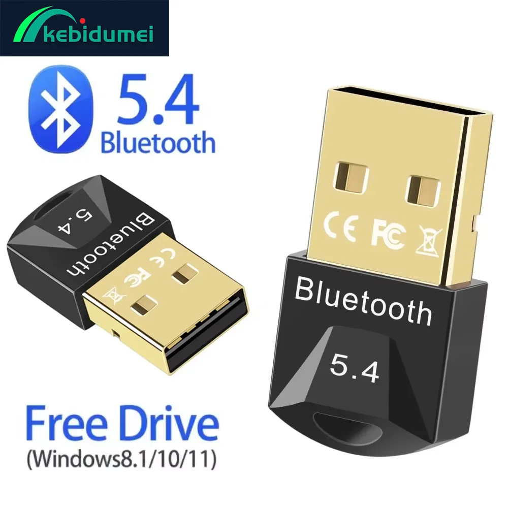

Kebidumei Bluetooth-адаптер для ПК Usb Bluetooth 5,4 5,3 Dongle BT-приемник для динамика, мыши, клавиатуры, музыкального аудиопередатчика