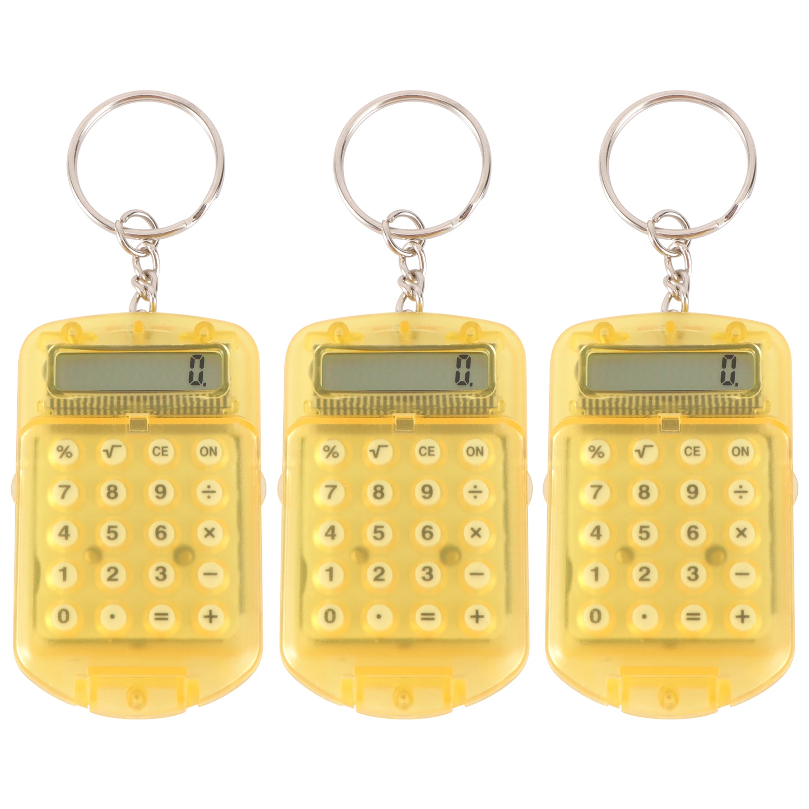 

3 Pcs Ring Shaped Calculator Portable Electronic Kids Toddler Keychain For Office Portable Calculator Use