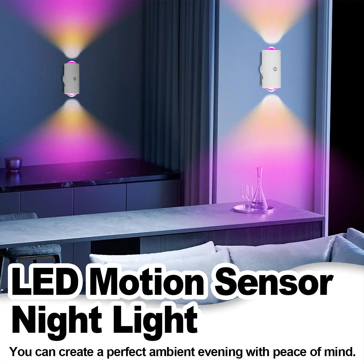 Motion Sensor Wall Lamp Gradient Ambient Night Light Intelligent Sensing Lamps Dimmable Rgb Indoor Decorative Human Led Outdoor