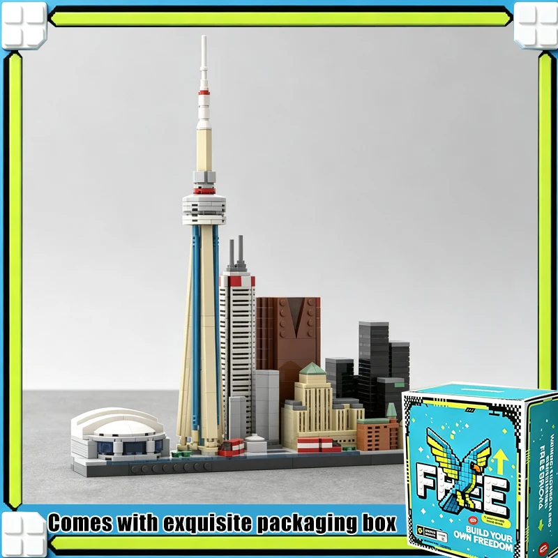 885PCS World Famous Modern City Skyline Model Building Blocks Set Landmark Tower Architecture Bricks DIY Display Decor Gift