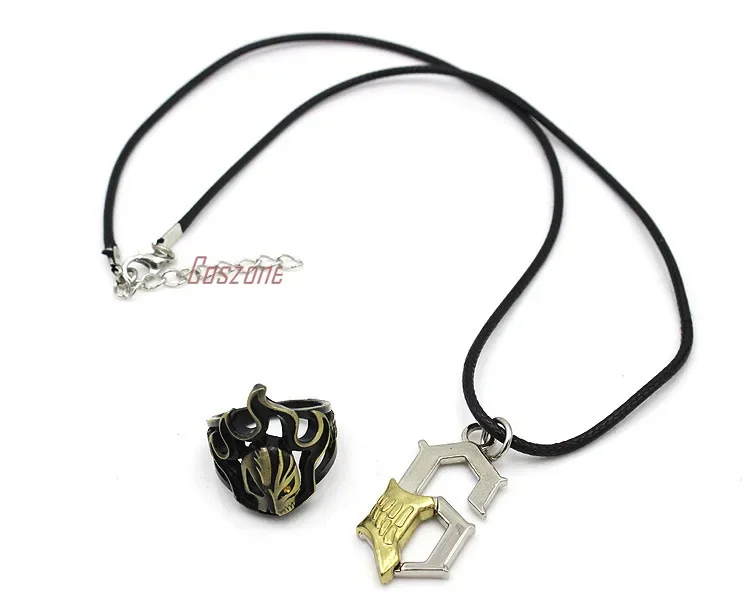 Anime Bleach Ring Necklace Set Cosplay Alloy Pendant Jewelry Accessory Set With Box Unisex Souvenir Gift