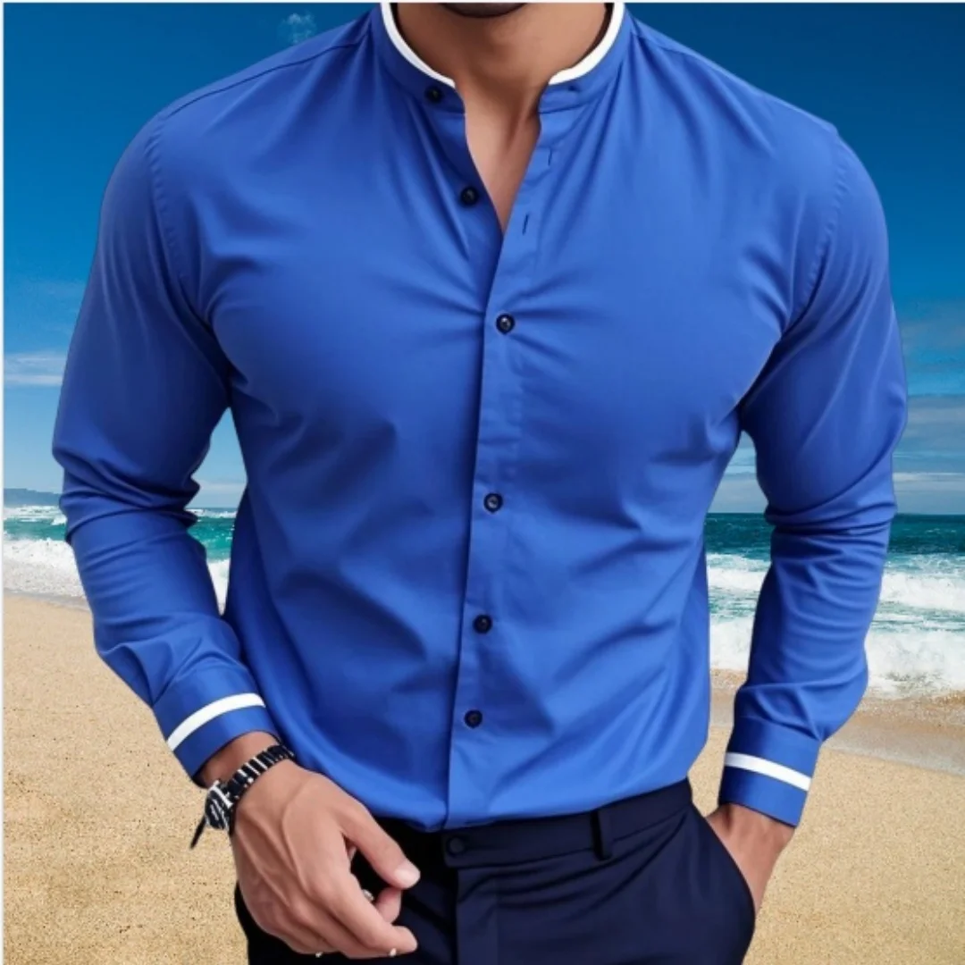 

High quality men's shirt solid color shirt business office large size XS-6XL, comfortable fabric soft breathable light material