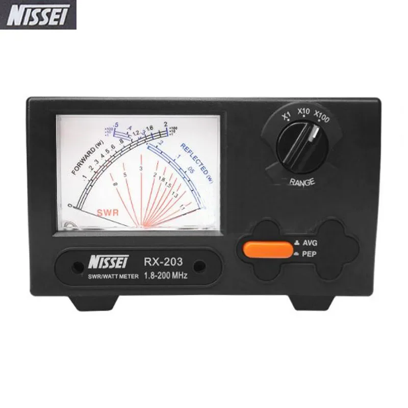 Original NISSEI RX-203 SWR/Watt Meter 1.8-200Mhz Short Wave UV Standing RX203 Digital Power Watt Meter for Radio Walkie Talkie