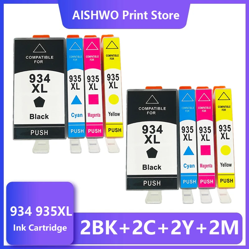 

8PCS 934XL 935XL Compatible Ink Cartridge Replacement for HP 934 935 for HP Officejet pro 6230 6830 6835 6812 6815 6820 Printer