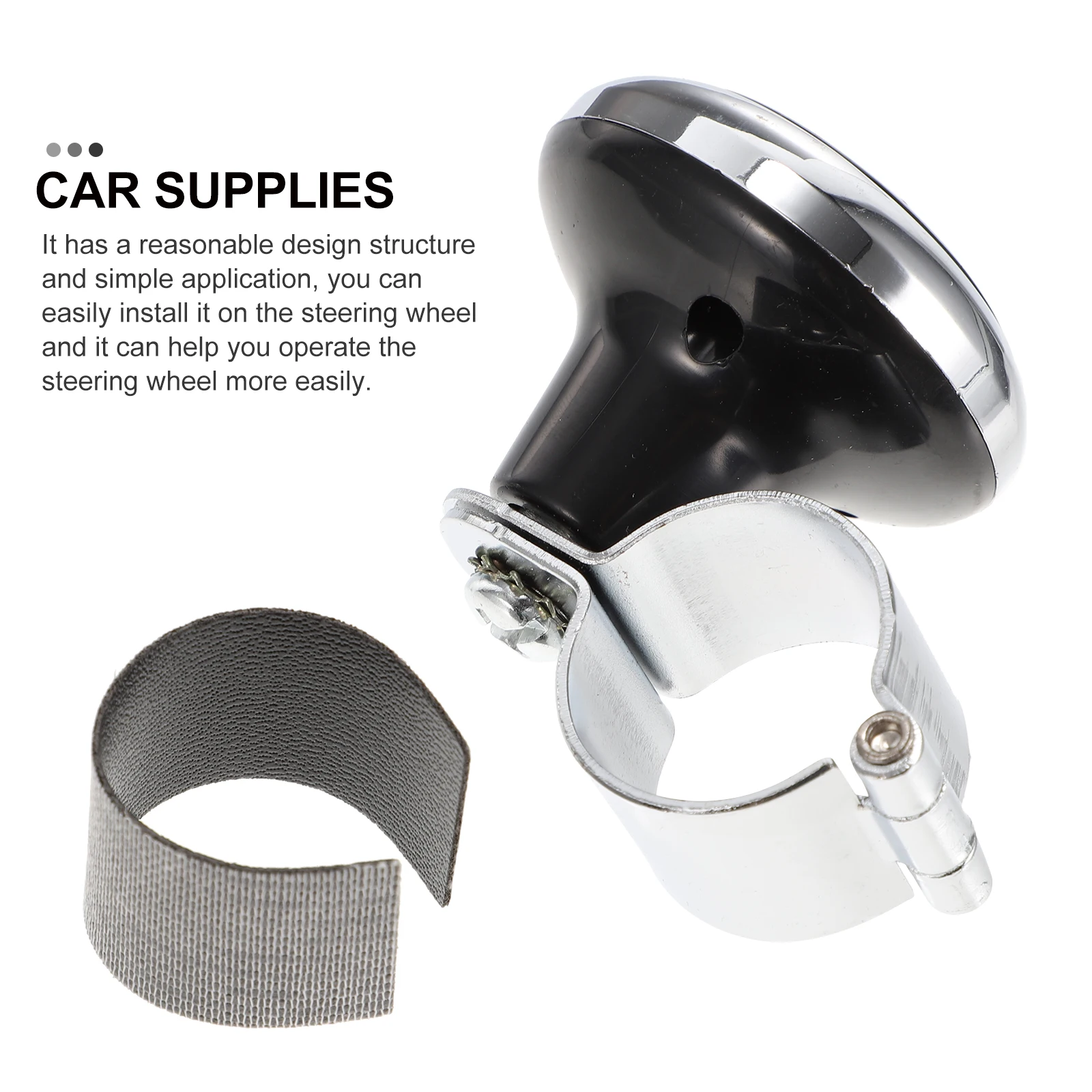 

Steering Wheel Booster Car Supplies Black Auto Power H Knob Durable Material Easy Install Versatile Style Match