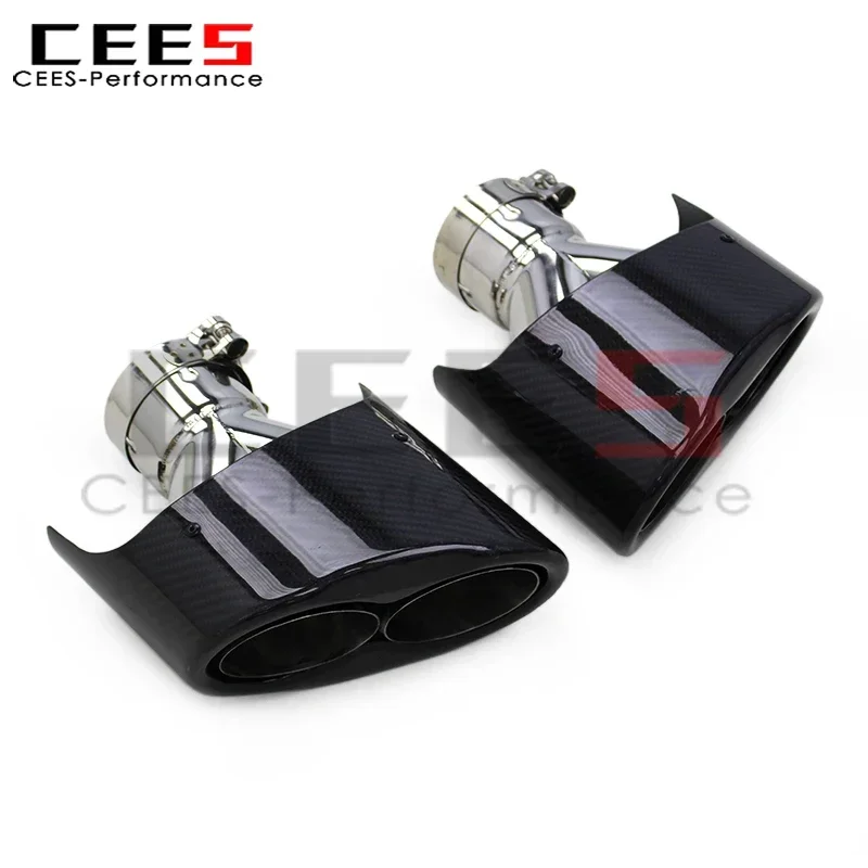 CEES Exhaust Pipes RS Carbon Fiber Tail Tip for Audi RS3 RS4 2016-2024 Stainless Steel Exhaust Pipe Exhaust Tips Tail Mouth Car