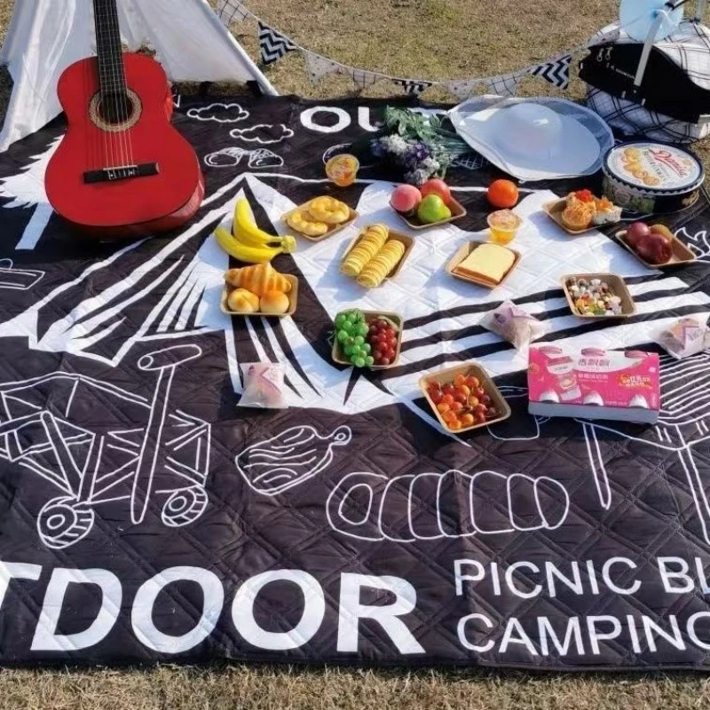 Ultrasonic Picnic Mat,Thickness Waterproof Mat,Individual Printing Blanket,Outdoor Camping Tent Grassland Sleeping Pad