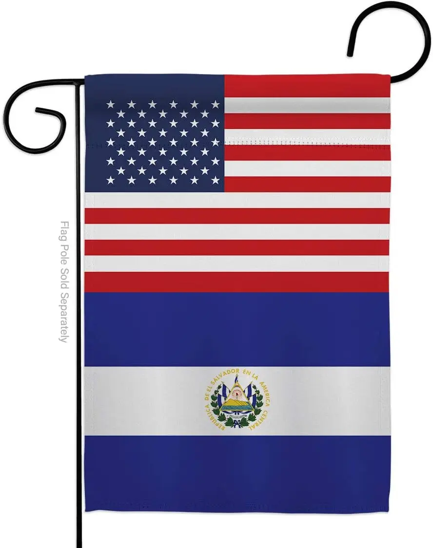 Americana Home & Garden El Salvador US Friendship Garden Flag Regional Nation International World Country Particular Area Ho