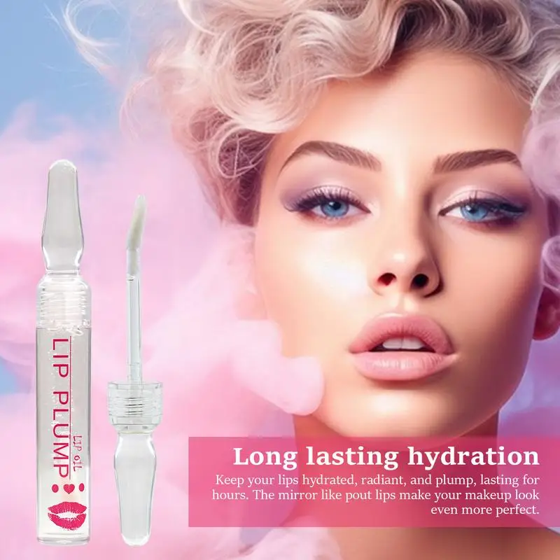 Lip Plumper Gloss Clear Crystal Jelly idratante Lip Oil Plumping Lip colorato riducendo le linee delle labbra cosmetici impermeabili per lucidalabbra