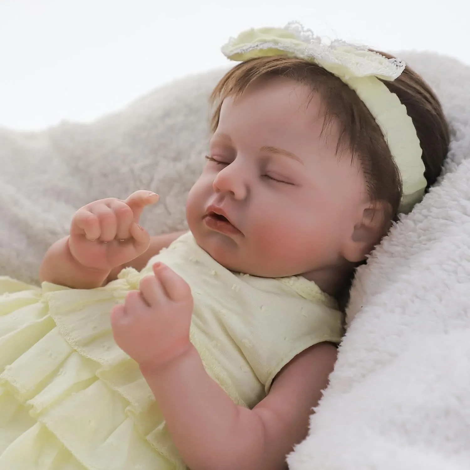 18インチ3Dペイントリボーンベビー手作り輸入ソフトシリコンシミュレーション人形手作り植毛かわいい新生児赤ちゃんNP-H102