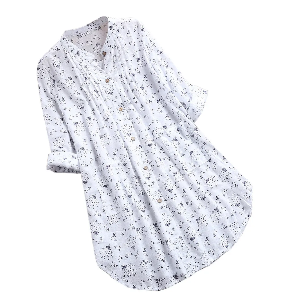 Blusa larga de algodón y lino para mujer, Tops holgados, ropa informal elegante para mujer, 2024
