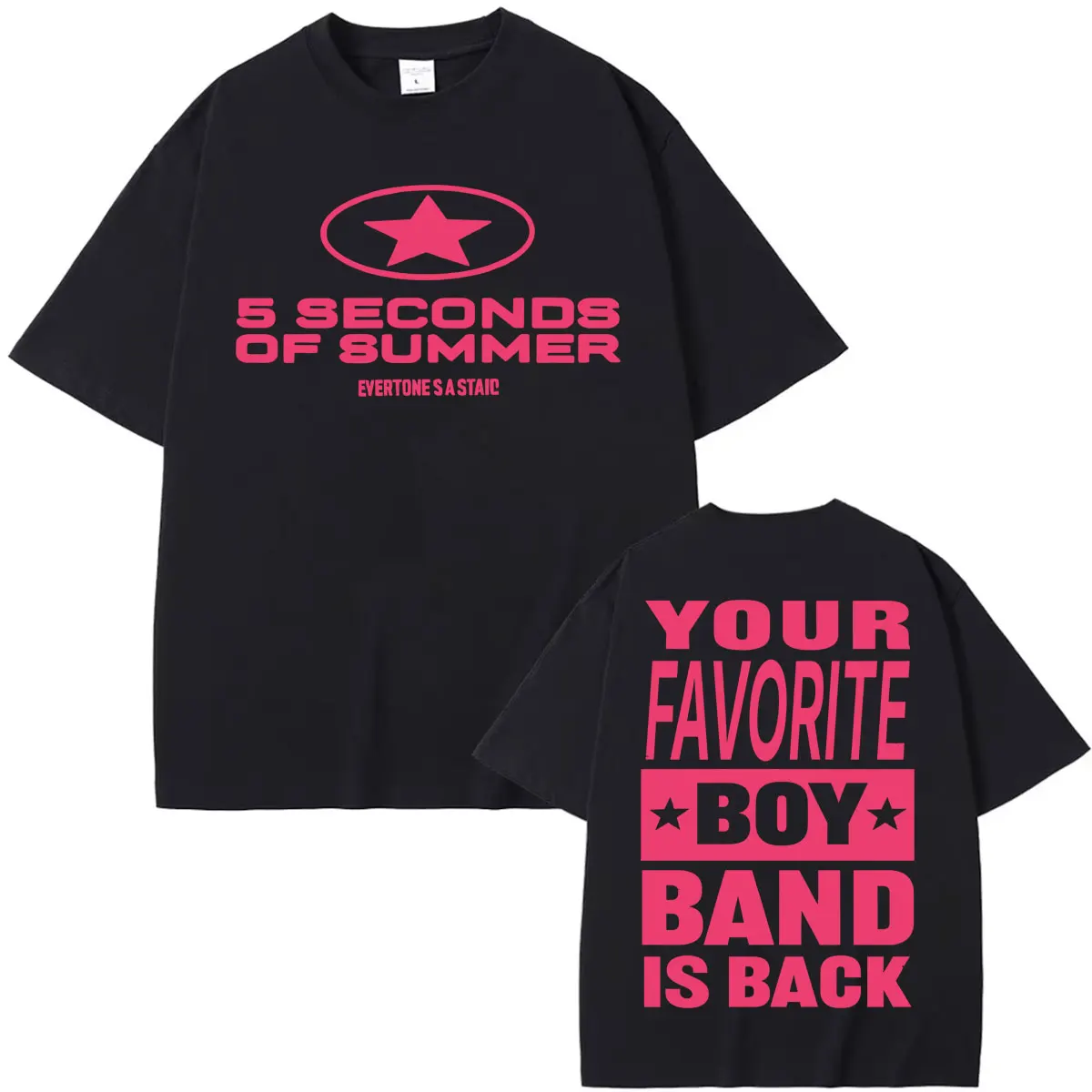5 Seconds of Summer – „Everyone's A Star“-Welttournee – bedrucktes T-Shirt für Herren und Damen, Retro-Gothic-Hip-Hop-T-Shirts, Sommeroberteile, T-Shirt mit Rundhalsausschnitt. – Detail 2