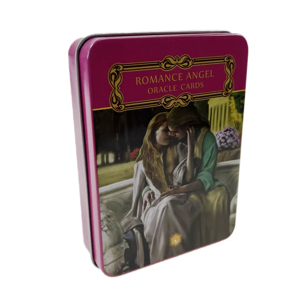 Tarotkarten-Deck von hoher Qualität in Metalldose, 10 cm x 6 cm, Brettspiele, goldgrün plattierte Kantenkarten mit Papierhandbuch