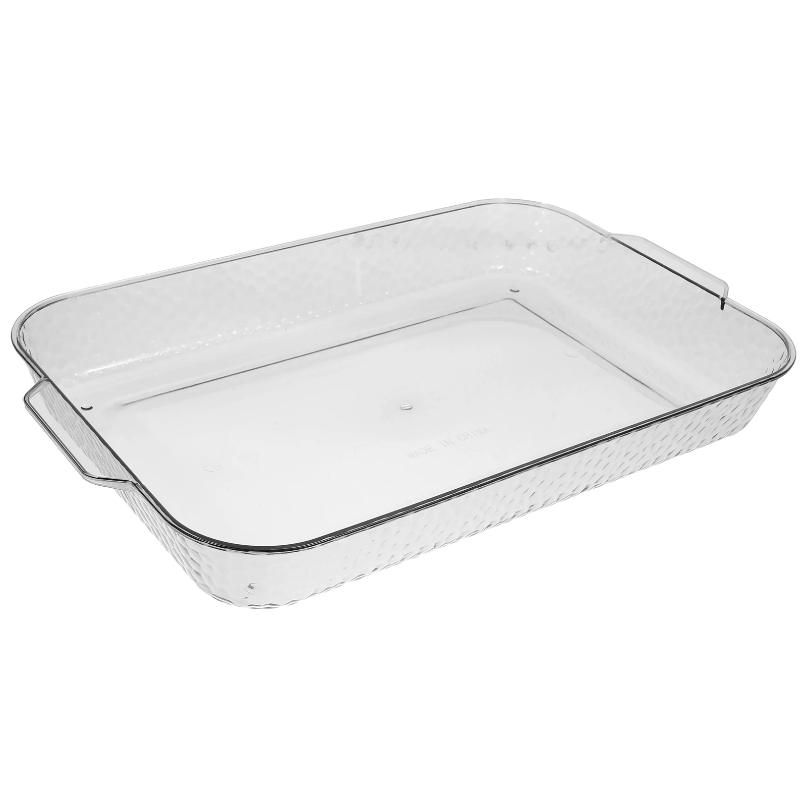 

Rectangular Fruit Tray Large Capacity Transparent Smooth Edge Snack Serving Dessert Plate Party Dried Fruit Holder Household