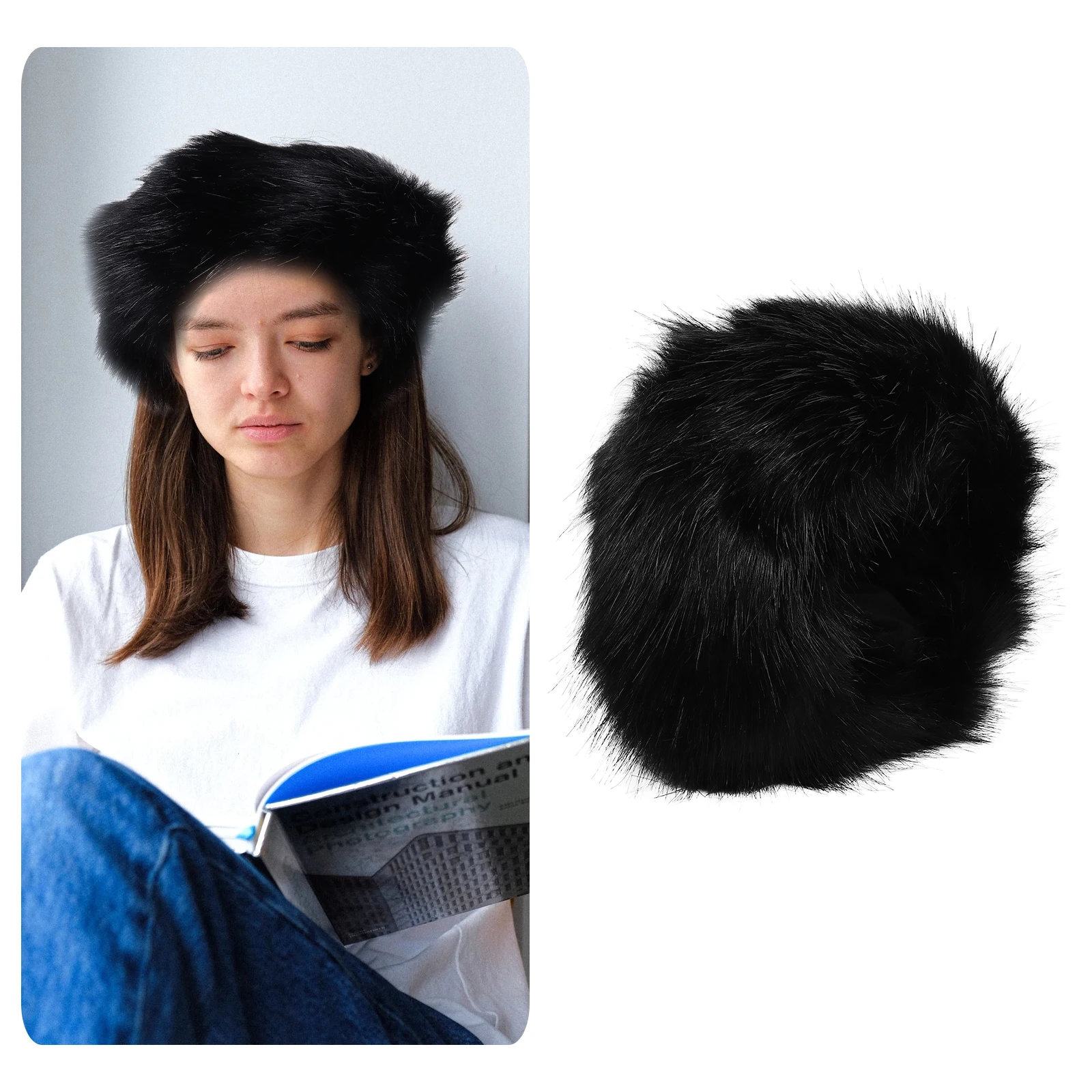 

Fleece Headband Warm Thick Soft Ear Muff Hat for Women Cozy Winter Accessory Daily Party Use Comfortable FURRY
