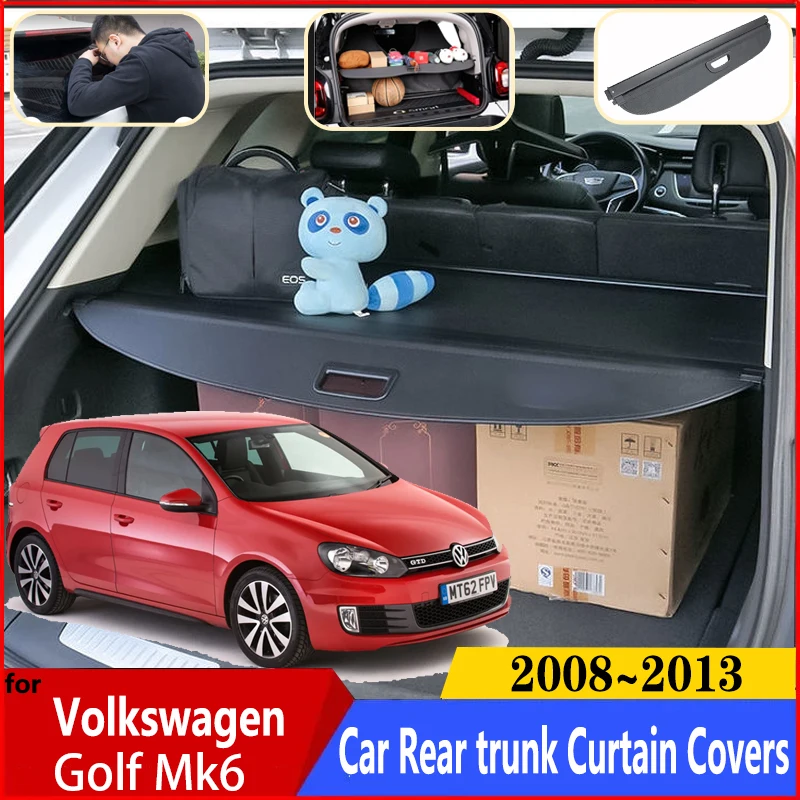 Car Trunk Curtain For Volkswagen Golf 6 Accessories VW Golf MK6 2008~2013 Car Rear Trunk Curtain Rear Rack Partition Accessories