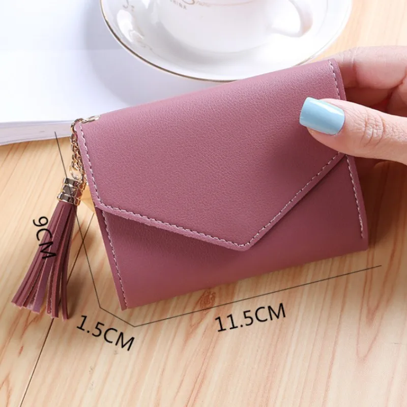 Short Tassel Wallet Women Fashion Purse Female Mini Wallets New Korean Students Lovely Purse Female Small Wallet for Girl