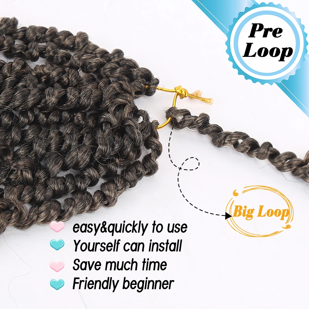 Passion Twist Hair Brown Black Synthetic Crochet Hair Pretwisted Crochet Braids For Black Women Goddess Bohemian Extensions