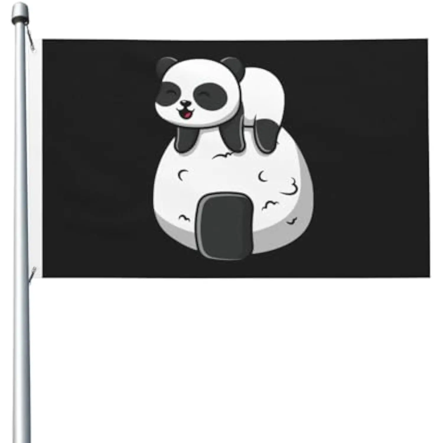 Cute Panda Onigiri Rice Ball Flag Durable Single-sided Printing Garden Banner For Outside Home Yard