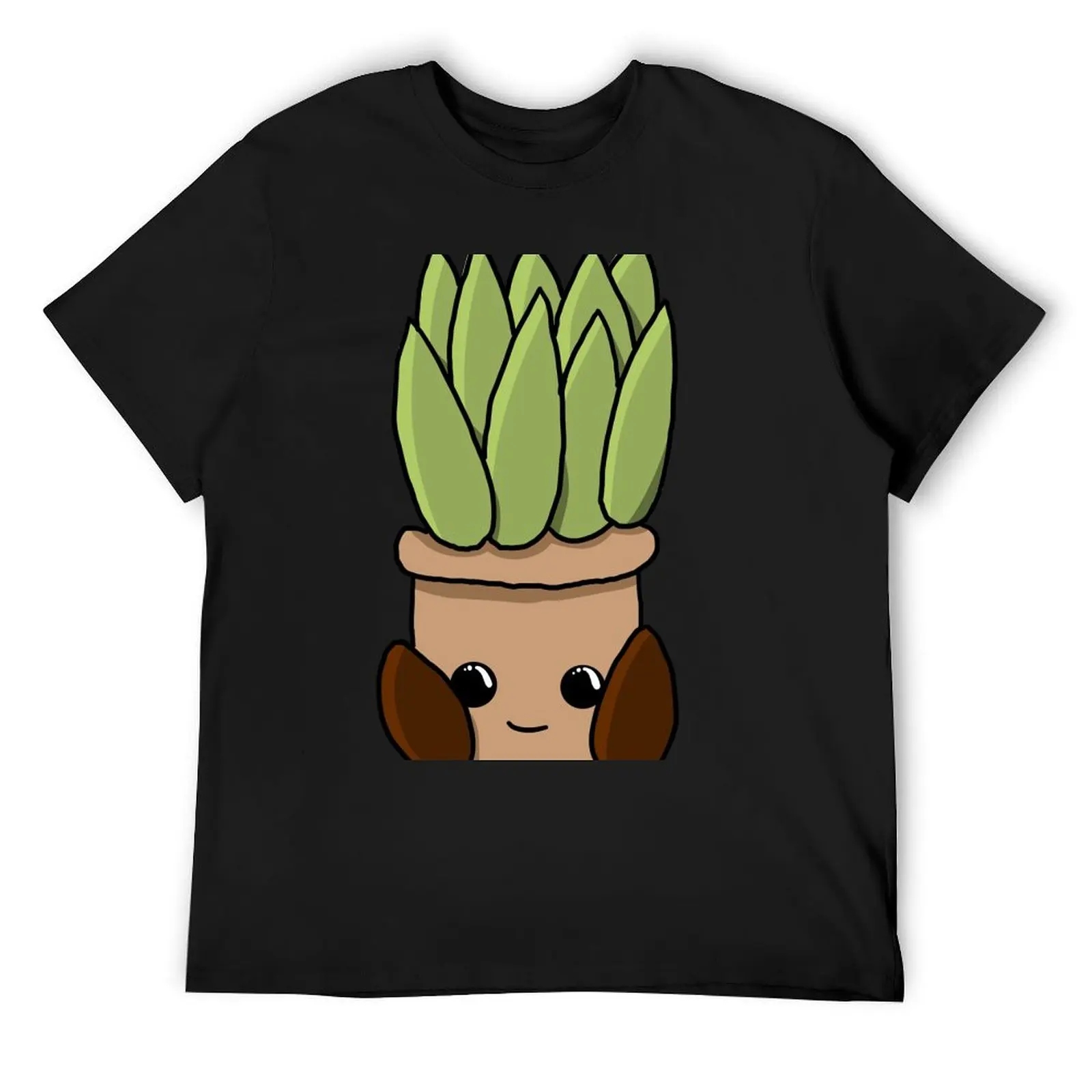 Basil-Plant Pot Character T-Shirt new edition vintage clothes rapper graphic tees mens cotton t shirts