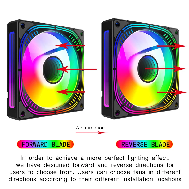 JUMPEAK 120mm ARGB Fan Infinite Mirror Effect 4PIN PWM Quiet 12cm RGB Fans For Computer PC Case Cooling Stystem Water CPU Cooler