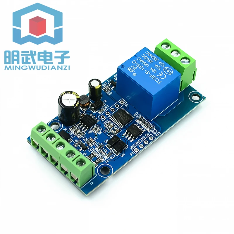 Módulo de relé único Modbus RTU RS485/TTL UART 1 entrada 1 saída