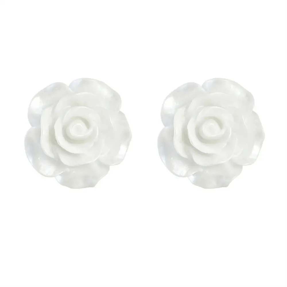 Exquisite camellia Earring Simple Personality Red Rose Stud Earring For Fashion Charm Women Jewelry