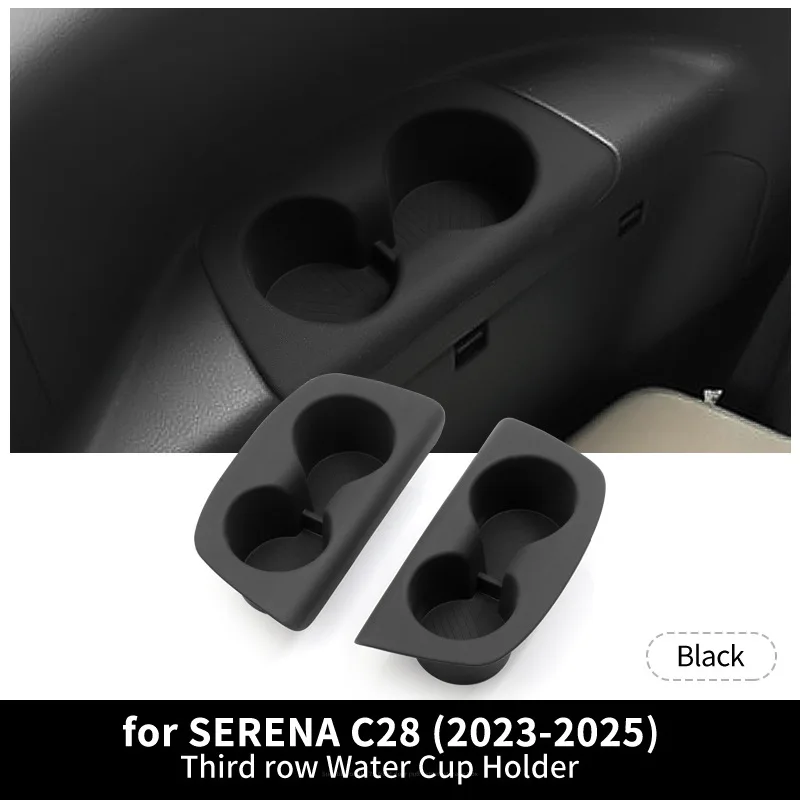 

For SERENA C28 2023-2025 Three Row Silicone Cup Holder Shock Absorber Sleeve Limit Car Beverage Storage Seat Interior Accessorie