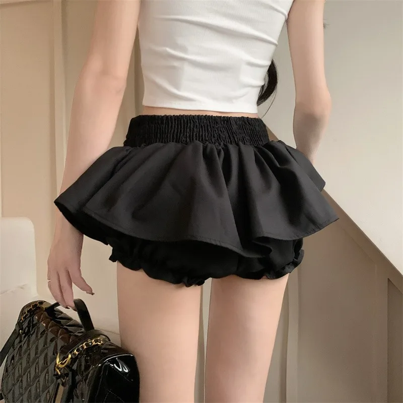 Mini Skirts Women Bow High Waist Soft Sweet All-match Princess A-line Simple Cake Puff Skirt Preppy Lovely Harajuku Tender Ins