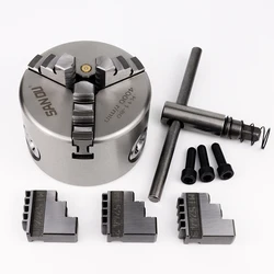 K11-80 3 Jaw Self-Centering 80mm(3.15 ft) Lathe Manual Scroll Chuck For Mini Mechanical Lathe With Harden Steel For Wood Process