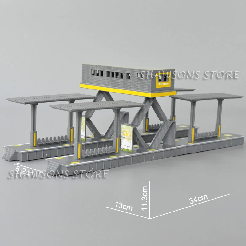 DIY Plastic Parts For 1:87 Model Train Toys Pedestrian Covered Bridge Walkway Railway Station Miniature Replica