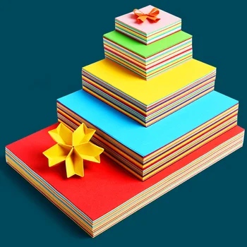 200 قطعة اوريغامي ساحة ورقة مزدوجة الوجهين للطي الصلبة 20 لون الرافعات رياض الأطفال سجل القصاصات