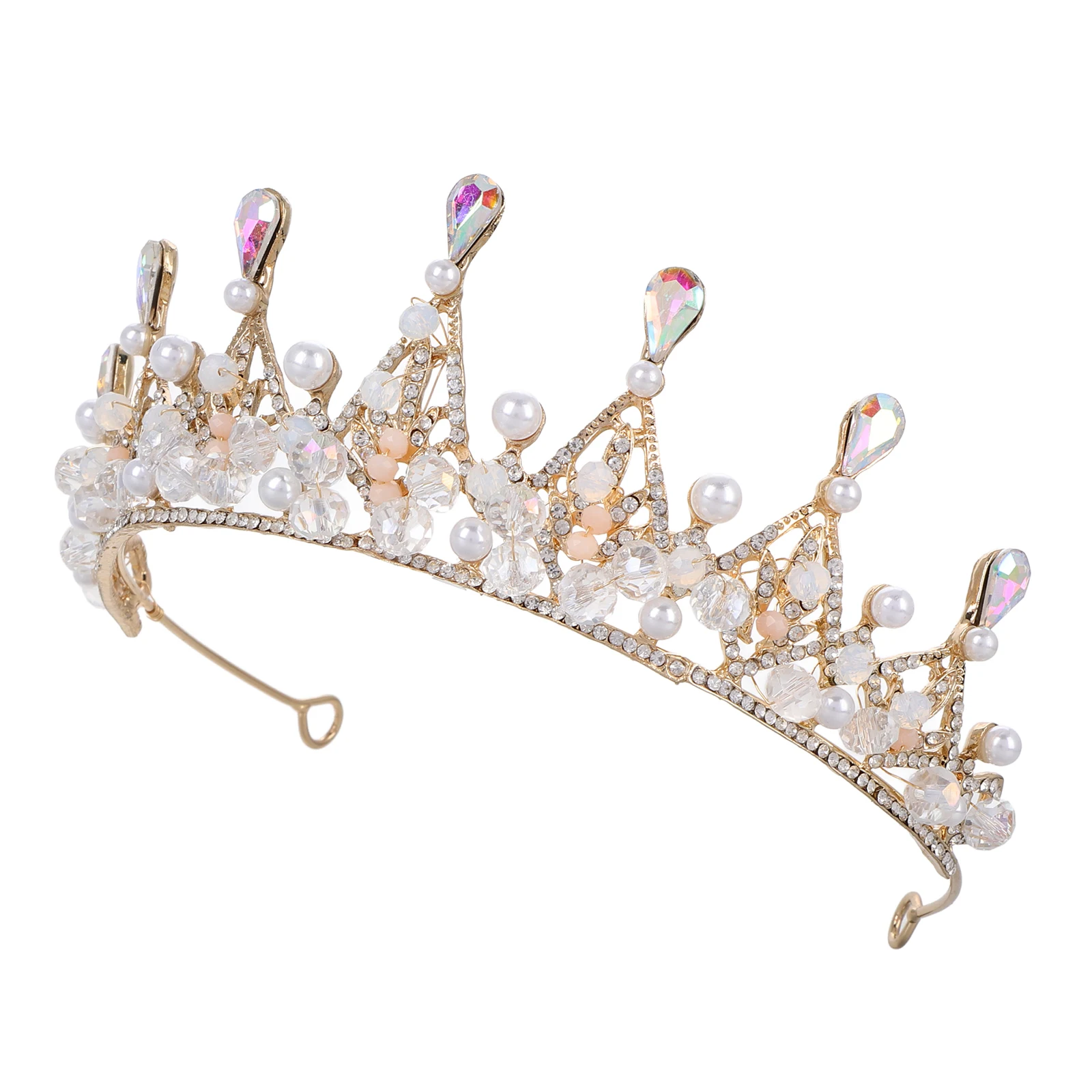 

Повязка на голову принцессы из сплава со стразами, Корейская свадебная корона ручной работы, элегантная тиара, корона, короны принцессы