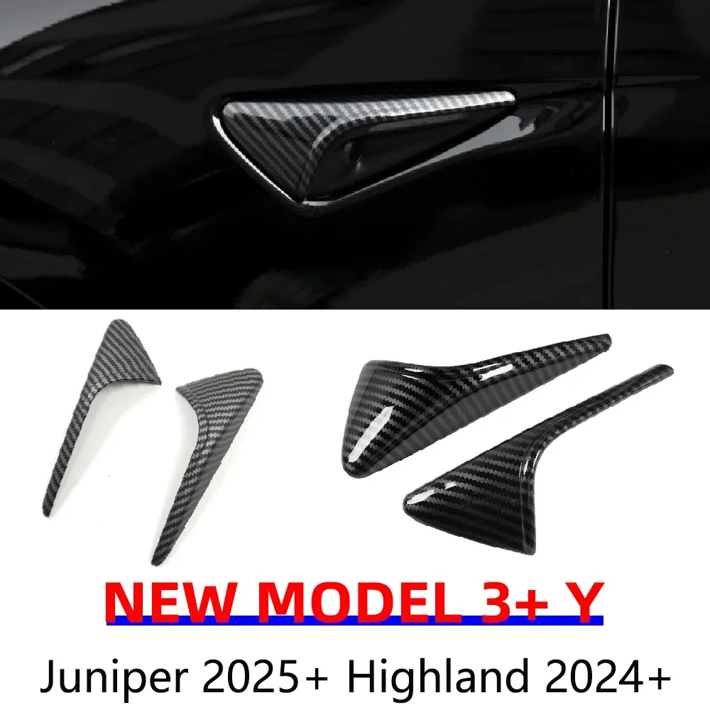 

for Tesla Model 3 Y Juniper Highland 2025 Turn Signal Camera Trim Cover Side Leaf Board Protector ABS Carbon Fiber Accessories