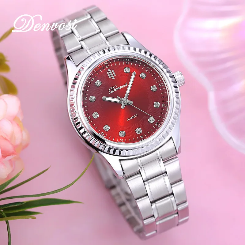 New Women\'s quartz watch  Simple and fasion casual Luminous waterproof  metal Ladies wristwatch