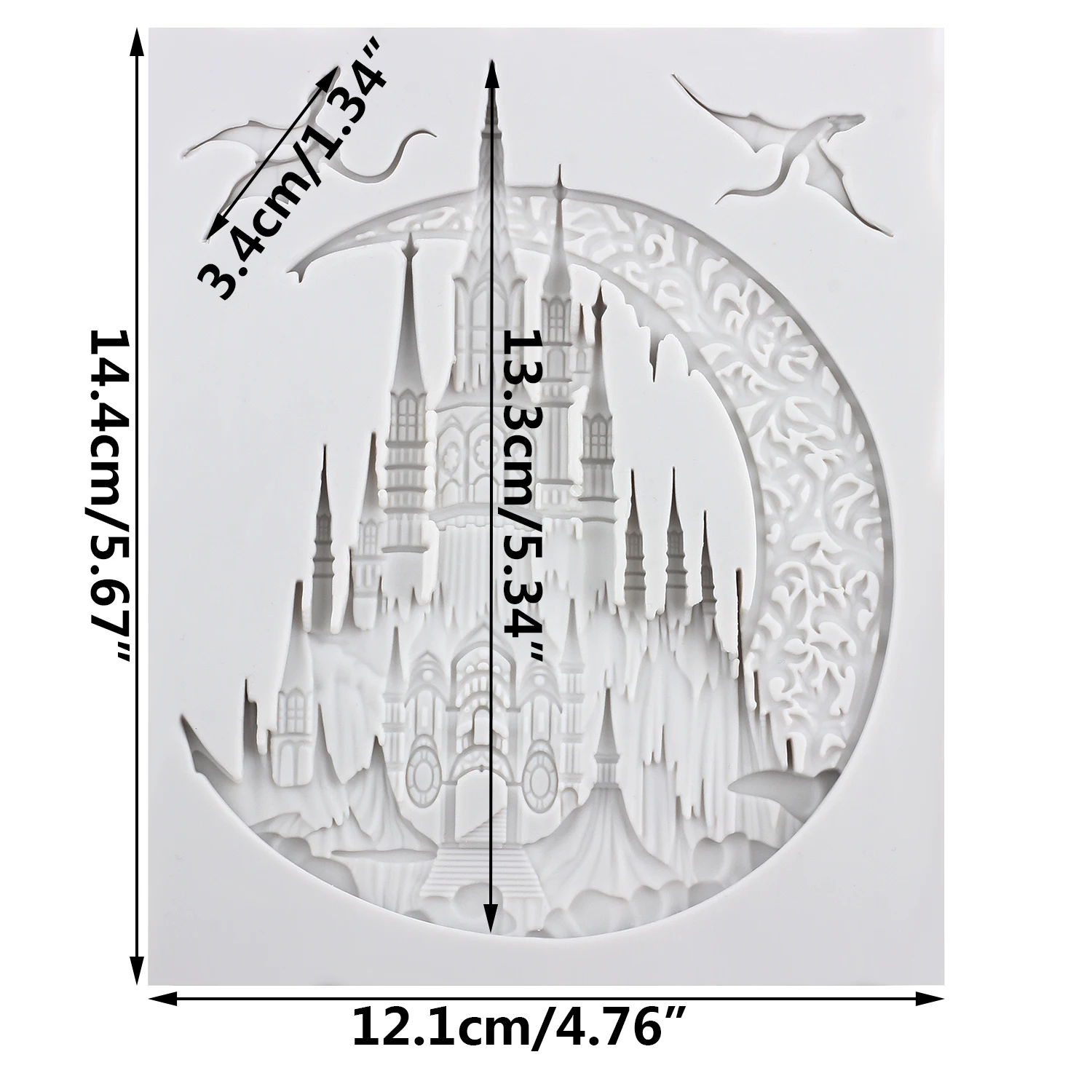 Castle Silicone Mold Moon Castle Fondant Cake Decorating Tools Cupcake Topper Candy Sugar Craft Gum Paste Polymer Clay