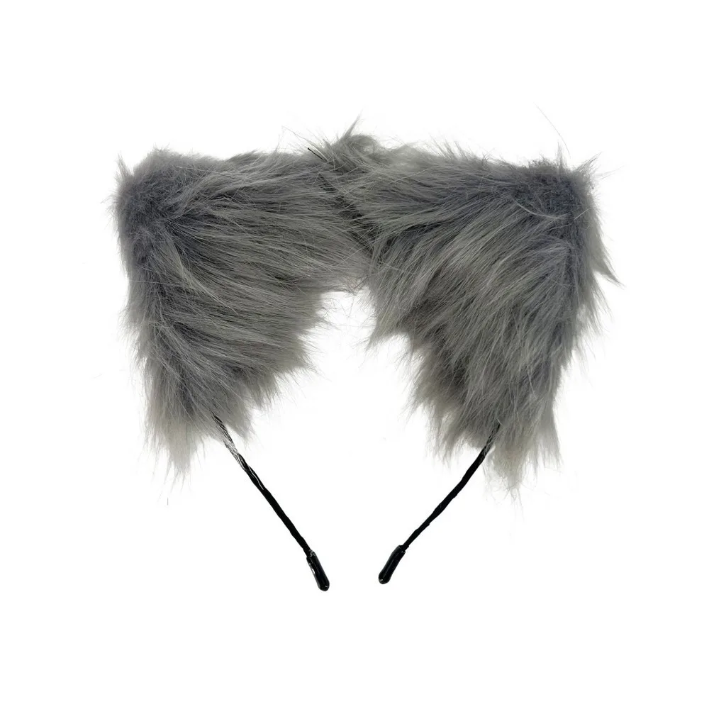 Practical Animal Cat Ears Headband Artificial Furry Gothic Headband Realistic Lolita Lolita Ears Headwear Photo