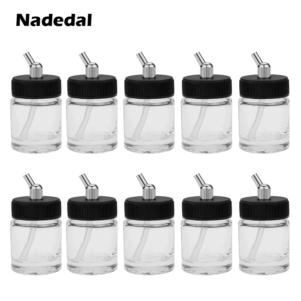 Imagem -02 - Airbrush Glass Bottles With Lid Nail Airbrush Pot Air Brush Paint Frascos de Maquiagem Art Drawing Tool Accessory oz 4oz 22cc 10 Pcs