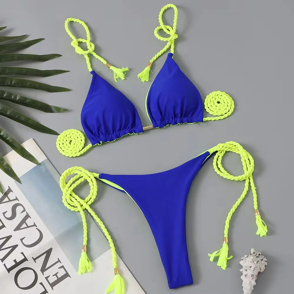 Bikini 2024 New Swimsuit Women Swimwear Solid Black One Shoulder Bikinis Set Bathing Suit Female Two Pieces Beach Wear Biquini